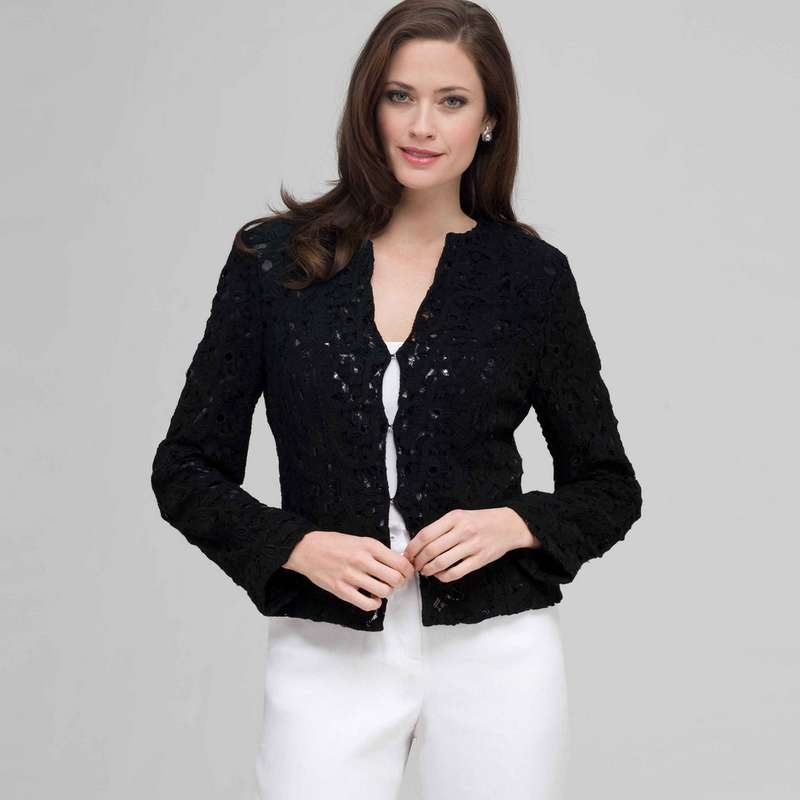 Crew Neck Jacket., Black, large image number 0